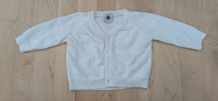 Petit Bateau Baby Strickjacke/Cardigan – Weiss – Gr. 60 (3M)