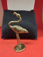 Flamingo Figur aus Messing goldfarben 
