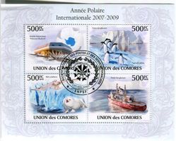 Block "Schneeeule, Pinguine, Eisberge". Komoren
