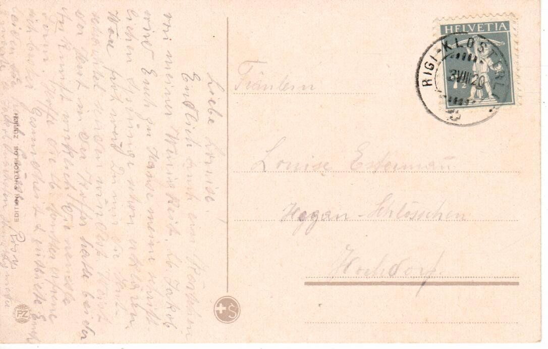 Cartoline postali: Rigi Klösterli - Hotel Sonne 1920 – Usato da Wolhusen venduto da Curver9 1