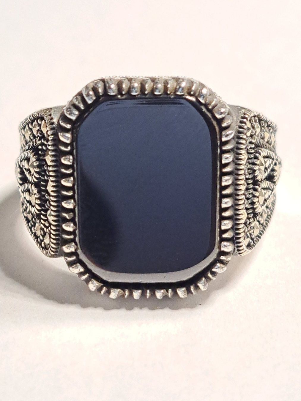 Ringe: 0056 - Bague en argent, Onyx, taille 64 – Neu und originalverpackt aus Neuchâtel von NIDAVELIR 2