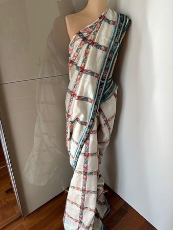 Tracht, indischer Sari, Saree Antik, 100% Seide