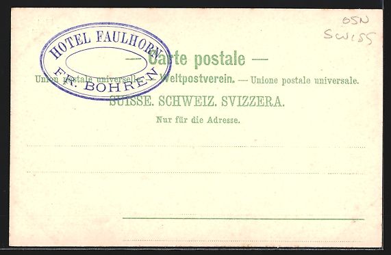Cartoline postali: AK Grindelwald, Hotel Faulhorn – Usato da Berlin venduto da bartko-reher 1