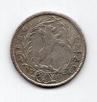 (735) Schweiz, SG, Abtei, 20 Kreuzer, 1780, Bär