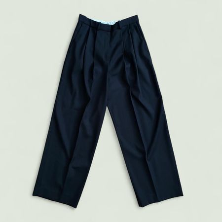 COS black wide leg tailored wool trousers - size 36
