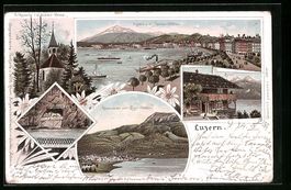 Litho Luzern, Küssnacht mit Rigi, Rütl