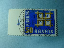 1963 Europa 401 CEPT ET Vollstempel blau unter dem Gummi?