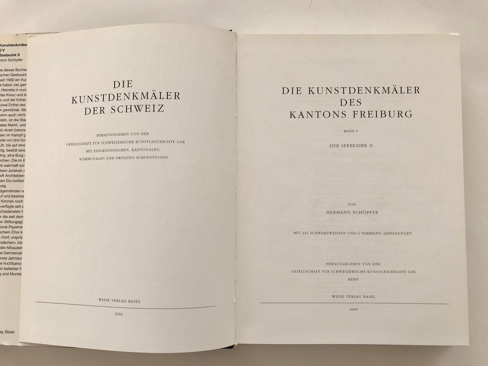 Die Kunstdenkmäler des Kantons Freiburg, Band V + lV 6