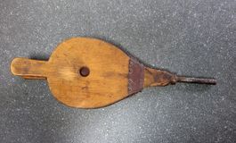 Alter Blasebalg Holz, Leder und Metall