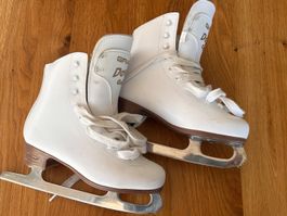 Eislaufschuhe Graf Davos Gold weiss gebrauchter Zustand