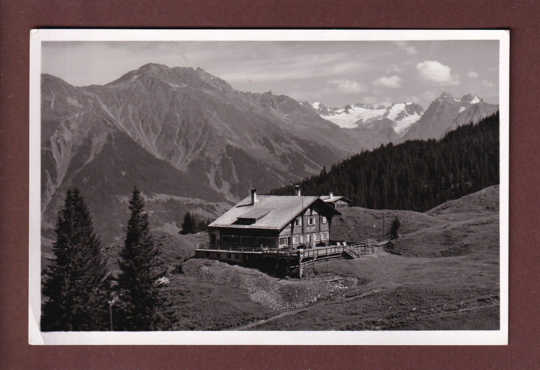 Cartoline postali: Skihaus Conterser SCHWENDI - 1957 – Usato da Pully venduto da nicecards