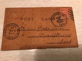 Leder-Postkarte USA 1906 (200-12)