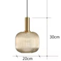Lampe suspendue en pierre de verre coloré de style  rétro