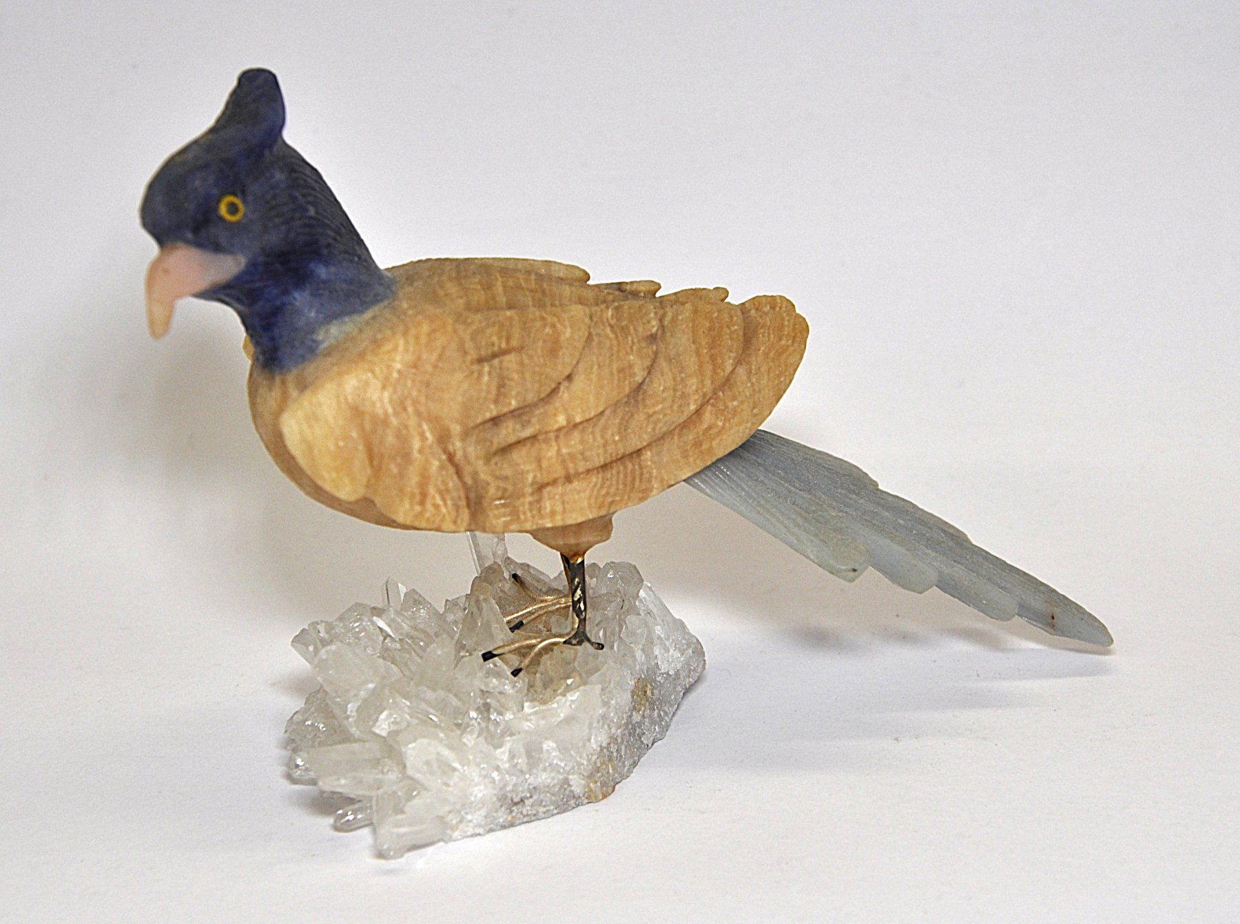 Mineralien & Heilsteine: Vogel geschnitzt aus Mineralien – Neu (gemäss Beschreibung) aus Grabs von Fadenquarz 4