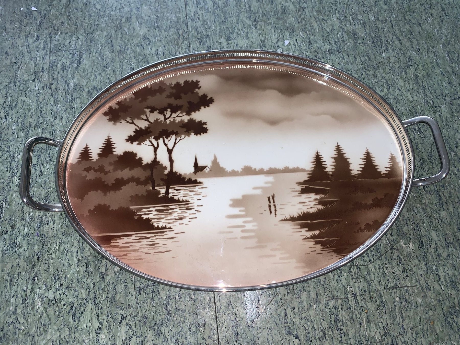 Servierplatten: Serviertablett Art Deco Jugendstil schwer versilbert – Gebraucht aus Rickenbach SZ von Frickler