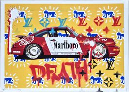 Death NYC Ltd Pop Art Druck " Haring Porsche Unikat 1 von 1