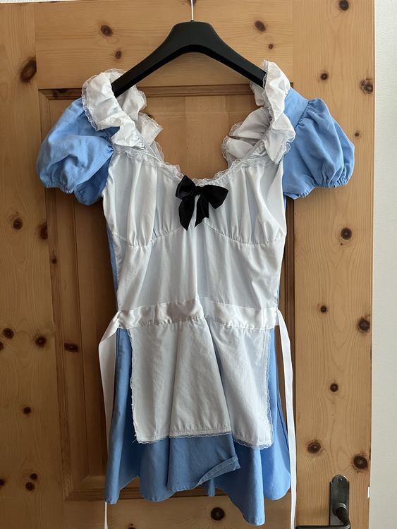 Alice Im Wunderland Kostüm – Hellblau/weiß, Kleid Mit Schürze, Damengröße 40/44