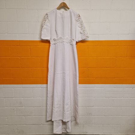 Weisses Hochzeitskleid mit Spitze - Grösse 36/S