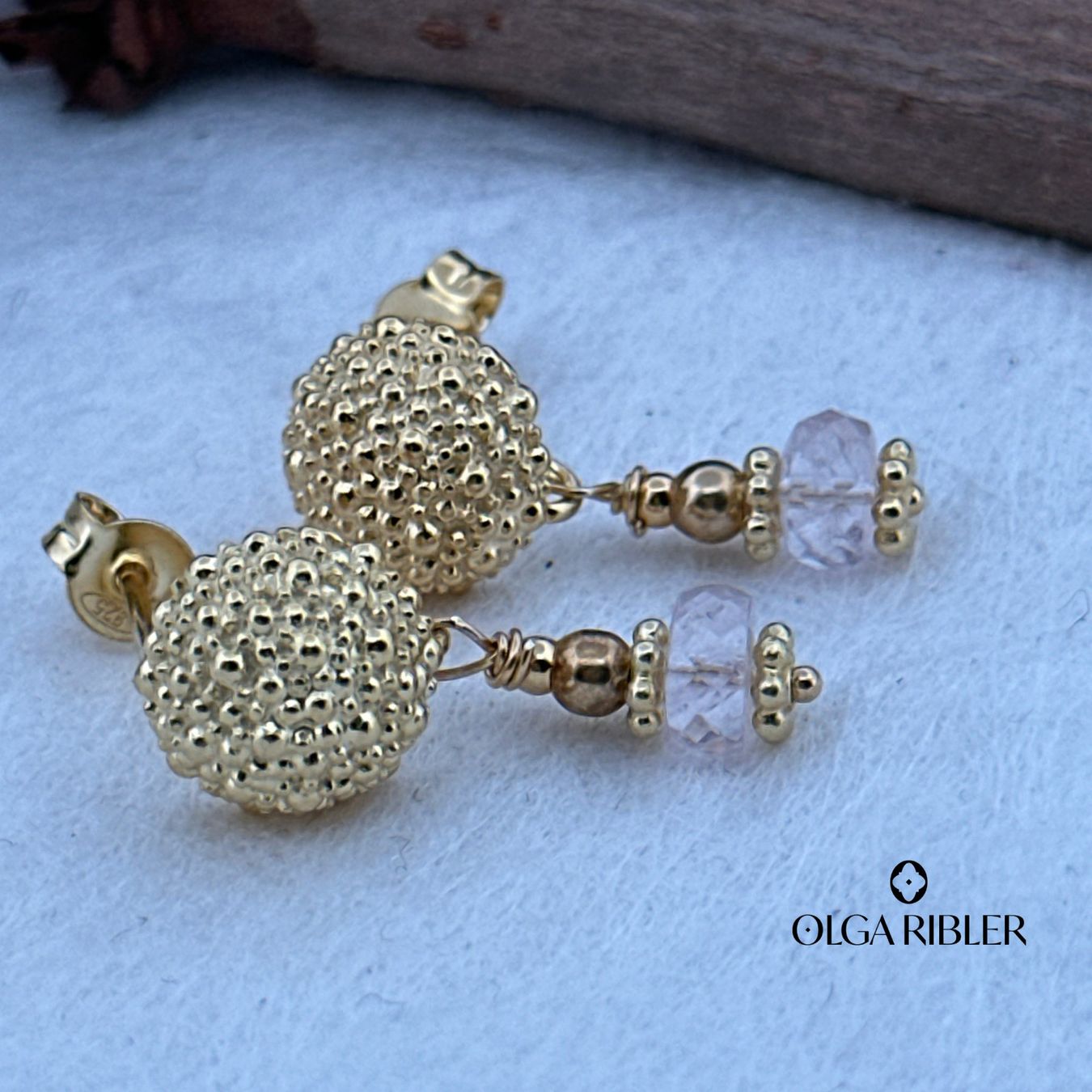 Olga Ribler Orecchini pendenti & Orecchini a lobo: Sterling Silber 925 Ohrstecker mit Morganite – Nuovo (secondo la descrizione) da Luzern venduto da Schmuckoutlet 4