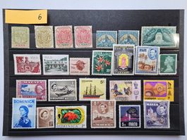 alte Briefmarken von Mauritius, Republik Südafrika, Singapur