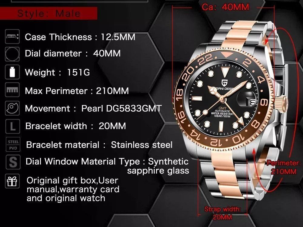 Pagani Design Herrenuhr Blau Schwarz Neu! BATMAN (Neu und