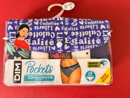 DIM, Les Pockets, Boxershorts, Grösse 42/44, 5 Stk. mehrfarb