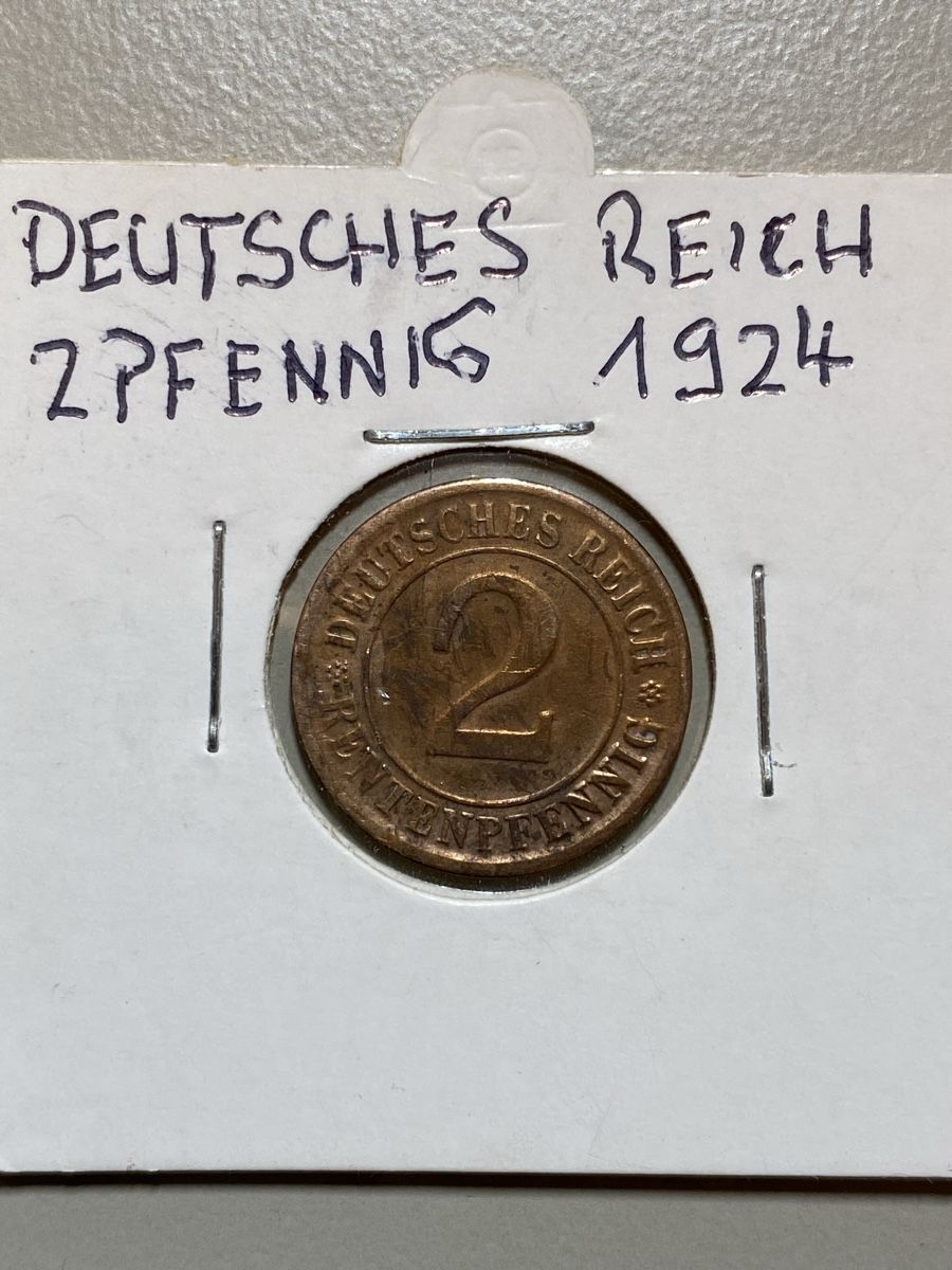 Tutti le monete: Allemagne - 2 Pfennig - 1924 – Usato da Payerne venduto da Mike1682