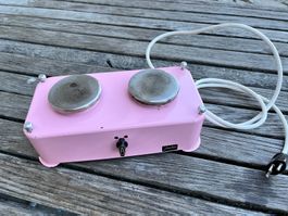 Spielzeug Kochherd Jura pink Metall Vintage Zustand OK
