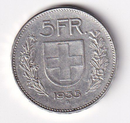 Toutes les monnaies: 5 Franken 1935 – D'occasion à Neuchâtel par karlpierrino