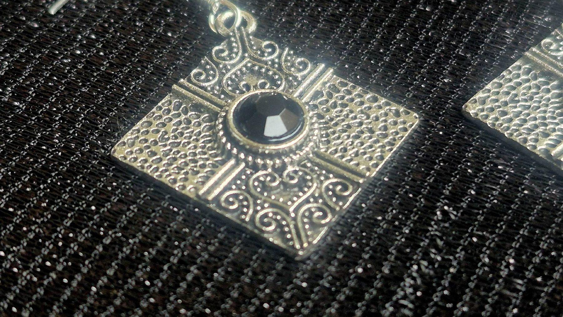 Ohrringe & -stecker: Orecchini pendenti argento pietra nera design romboidale – Neu (gemäss Beschreibung) aus Giubiasco von Stefaniav 2