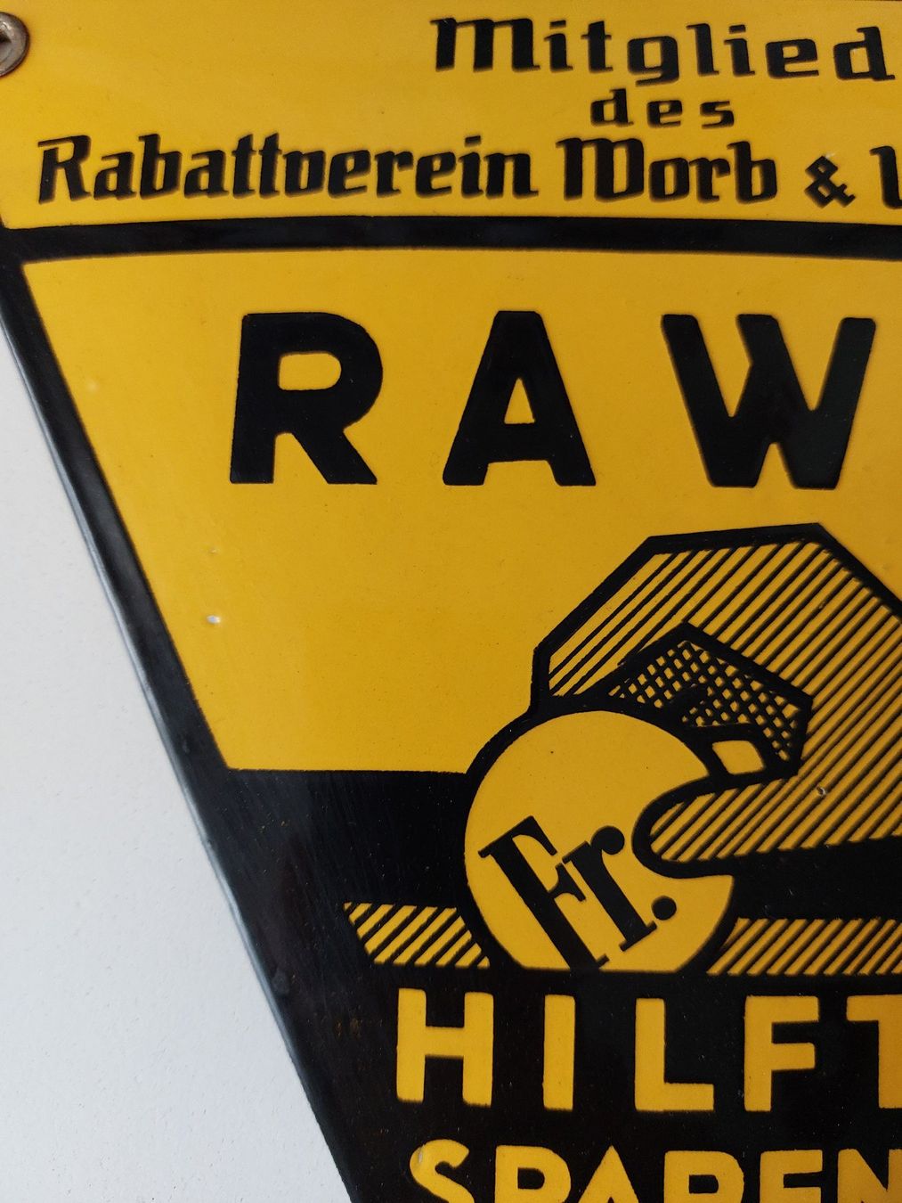 Cailler Insegne: Emailschild RAWO Worb Bern Plaque émaillée – Usato da Schenkon venduto da TG10 4