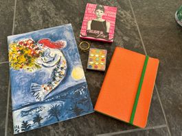 Notizbuch - orange, Chagall, Anhänger, Hepburn