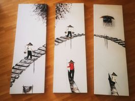 Dreiteiliges Bild auf Leinwand