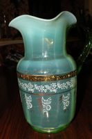 Glaskrug mundgeblasen, vergoldet um 1900