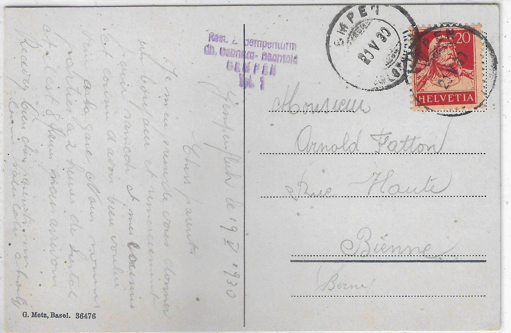 Cartoline postali: Restaurant zum Gempenturm, Gempenfluh - Litho – Usato da Ettingen venduto da Kartenplanet 1
