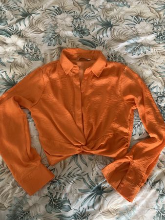 Camicetta arancione annodata Stradivarius taglia S estiva 🧡
