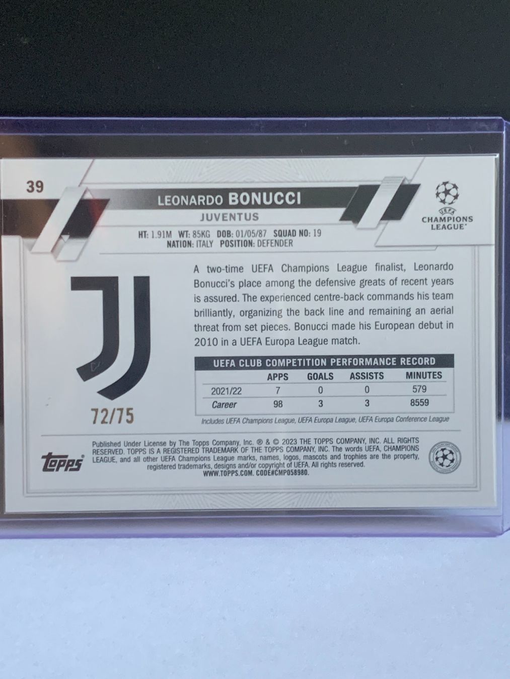 Topps Carte collezionabili: Topps Leonardo Bonucci 72/75 – Nuovo (secondo la descrizione) da Flawil venduto da Juventino93 1