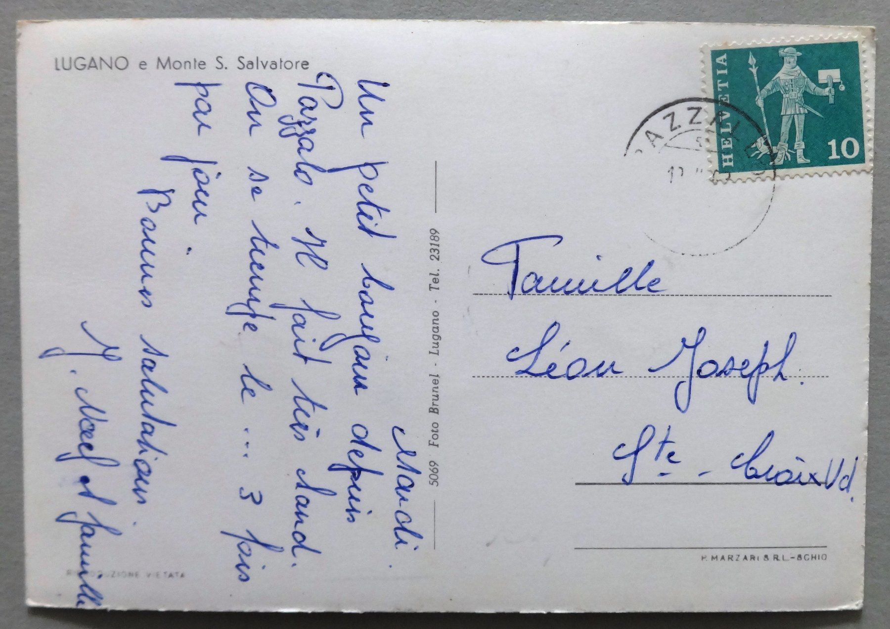 Cartoline postali: Lugano e Monte S. Salvatore – Difettoso da Fétigny venduto da Billy2miny 1