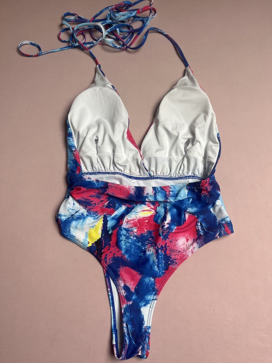 Costumi da bagno & Bikini: Badeanzug, Neckholder, Gr. S, bunt, wie neu – Nuovo (secondo la descrizione) da Kaisten venduto da saleforfun 3