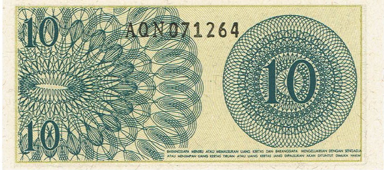 Banconote: Indonesien 10 Sen 1964 UNZ – Nuovo (secondo la descrizione) da Steffisburg venduto da ber_8htf 1