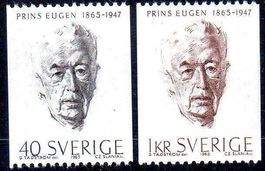 SCHWEDEN 1965 PRINZ EUGEN 2 MARKEN **POSTFRISCH** - G194
