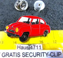 GLAS GOGGOMOBIL ROT AUTO PIN ENAMEL MIT SECURITY-LIP OLDI