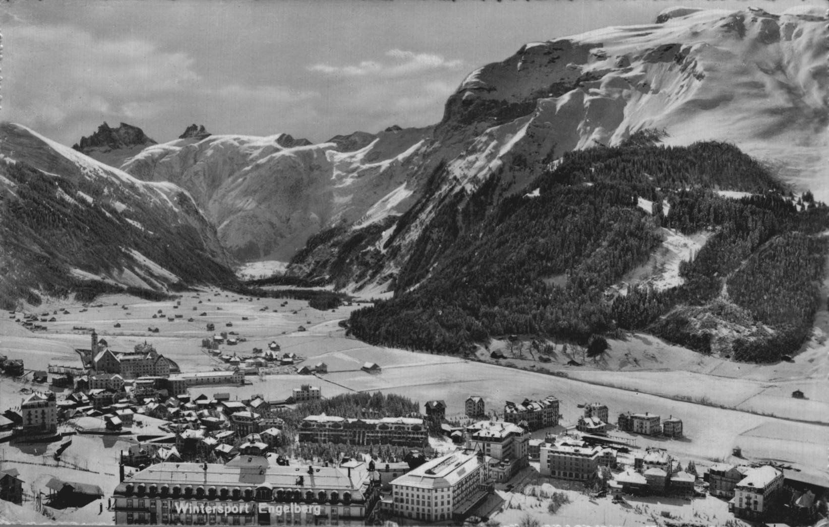 Ansichtskarten: Alte Ansichtskarte Engelberg OW, gel. 1947 – Gebraucht aus Luzern von Kartenansicht