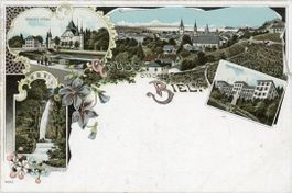 Bienne / Biel  BE  mit Schloss Nidau & Taubenloch   ca. 1900
