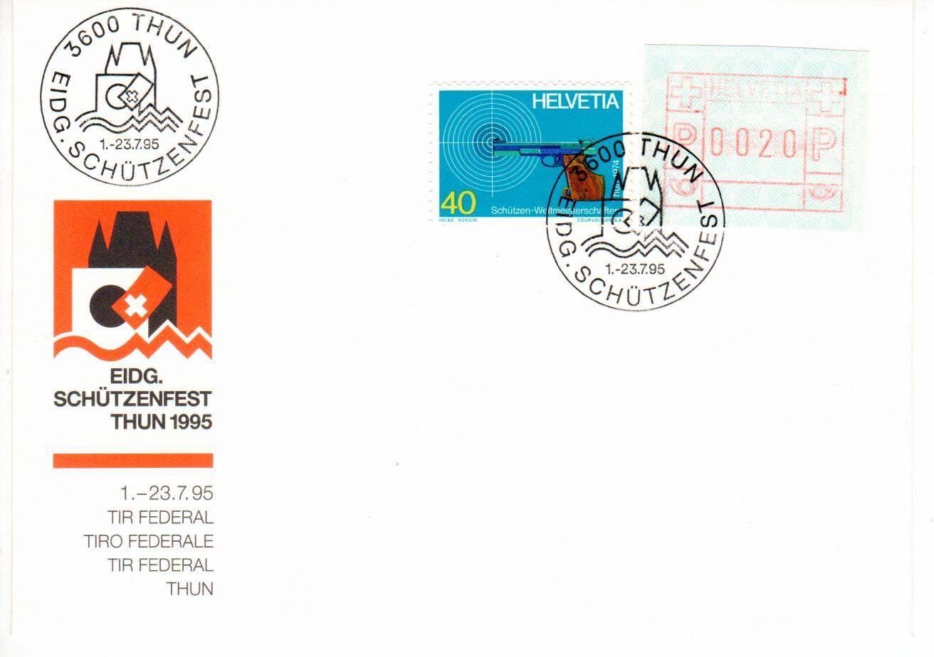 Tutti i francobolli: Brief, Eidg. Schützenfest Thun 1995 – Usato da Wolhusen venduto da Curver9