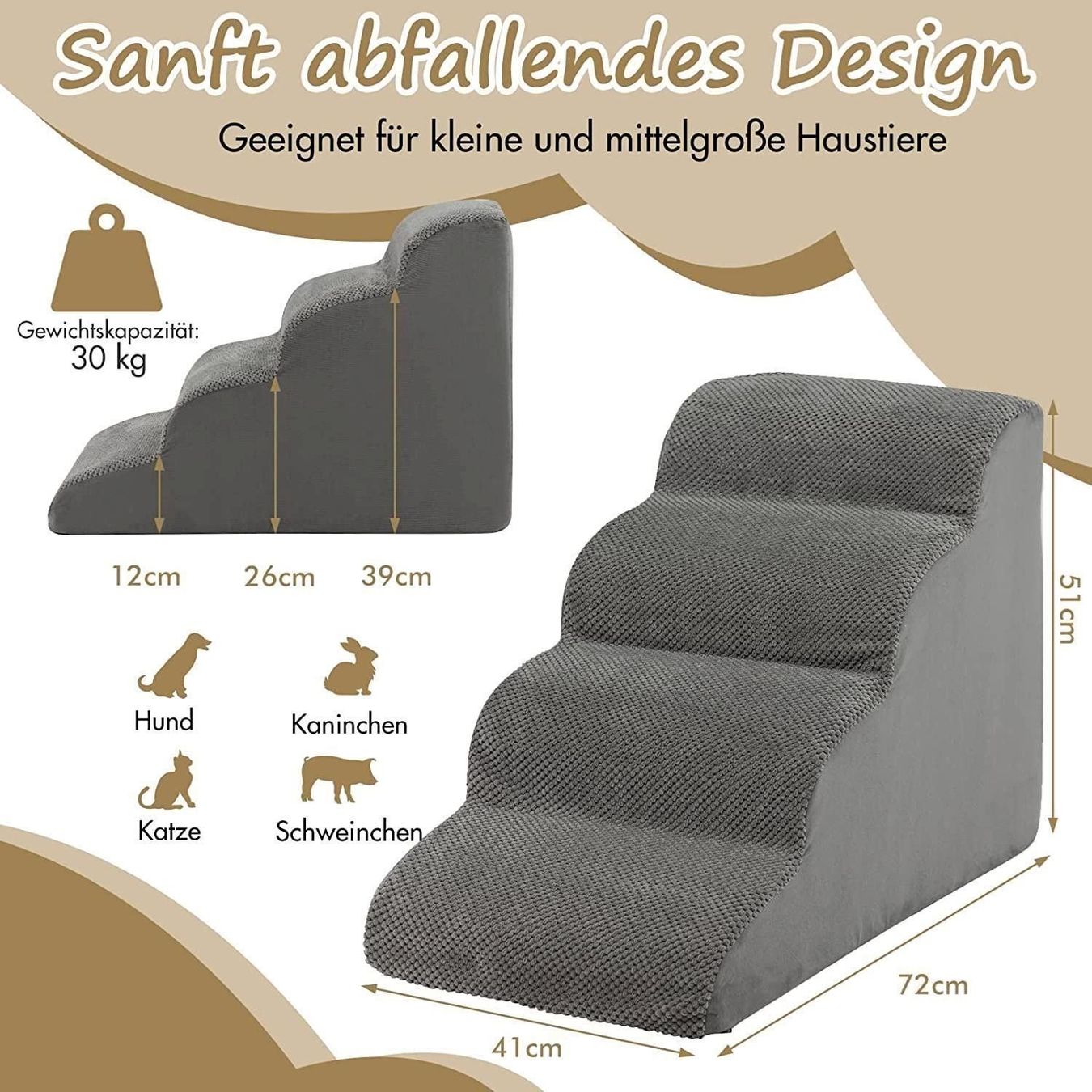Altro in Accessori per animali: COSTWAY Hundetreppe GRAU – Nuovo e nell'imballaggio originale da Bottighofen venduto da zaap 1