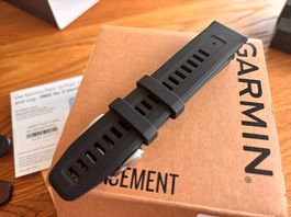 Original Garmin QuickFit 22 Silikonarmband Schwarz  Neu