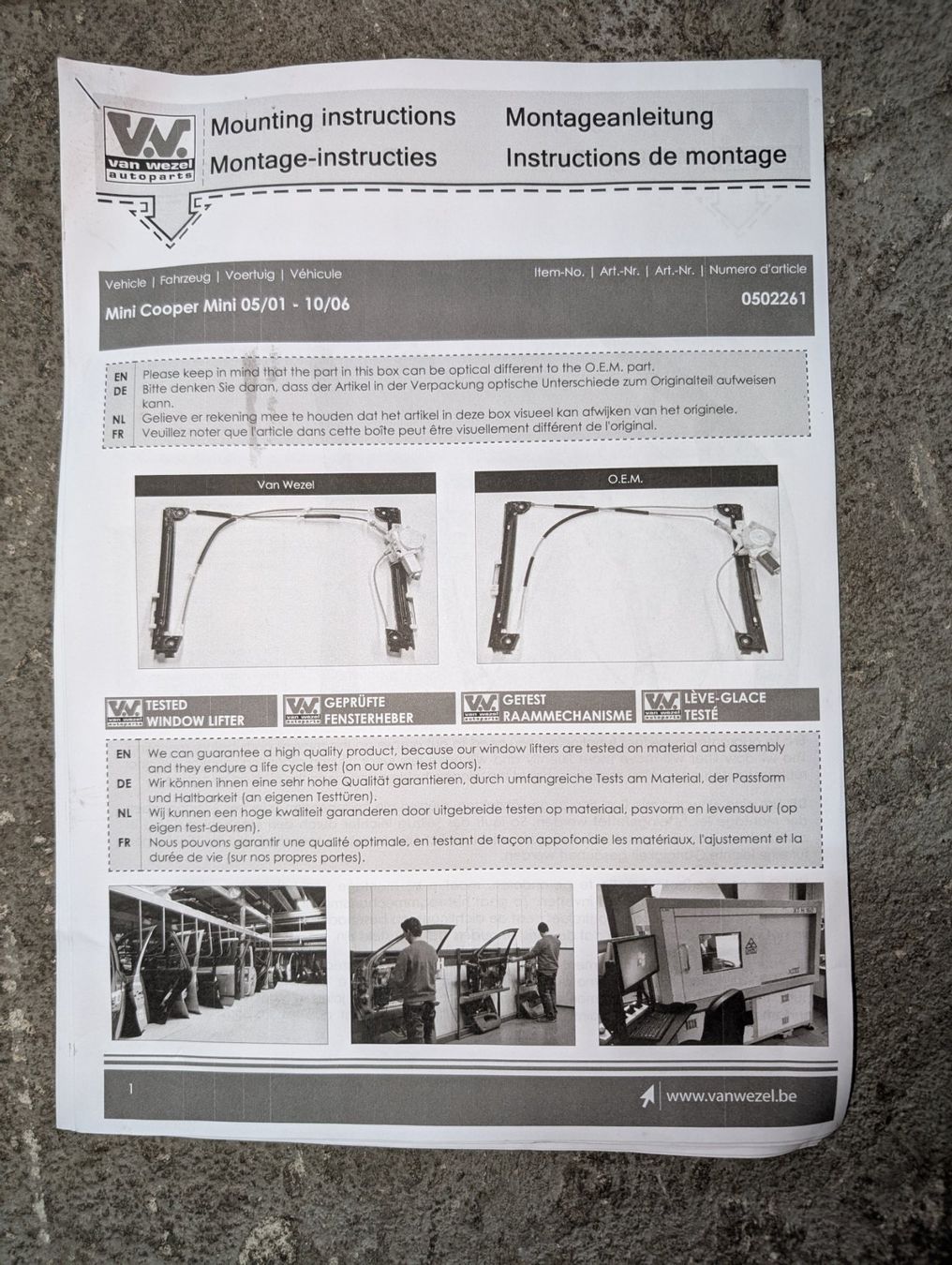 Tutti pezzi di ricambio auto: Fensterheber Mini Cooper – Nuovo e nell'imballaggio originale da Siebnen venduto da Auto007 2