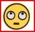 Badge Aufnäher Smiley Emoji nachdenklich Aufbügler Patch