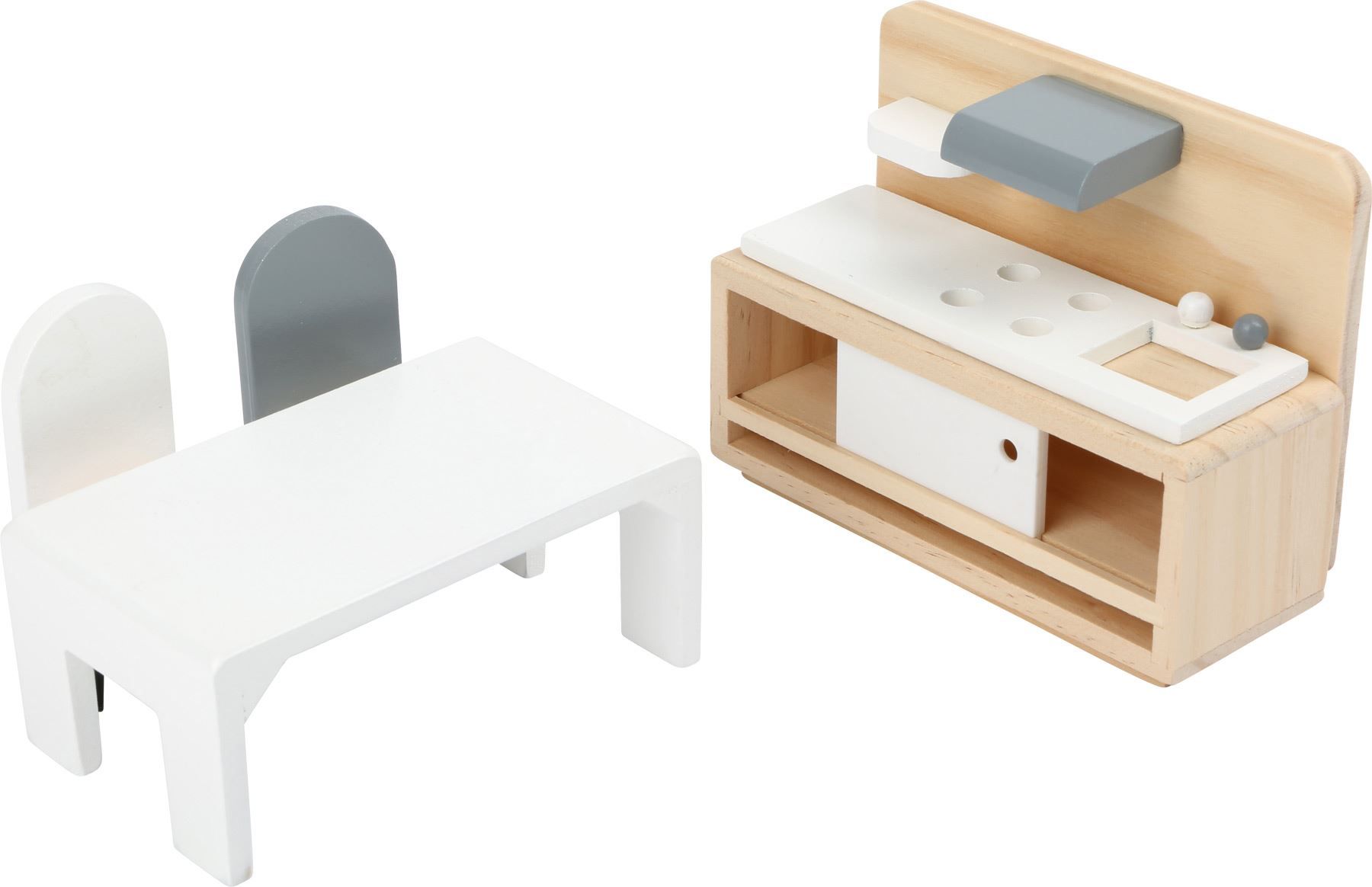 Puppenhäuser & -möbel: Puppenhausmöbel Set (Stube, Bett, WC etc – Neu und originalverpackt aus Wettingen von Swala 1